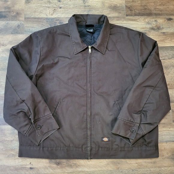 Dickies Men's Brown Quilted Insulated Lined Zip-Up Jacket Size 3XL - Picture 1 of 10